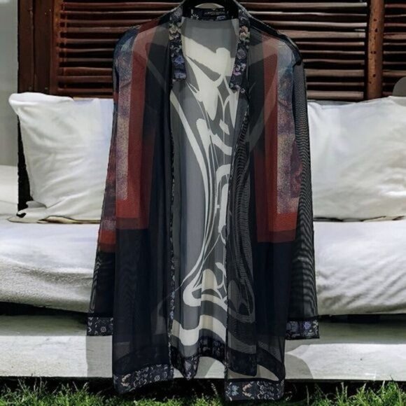 Alberto Makali Sheer Artsy Cardigan Gothic Fairy Whimsical Grunge Size M - Picture 1 of 10